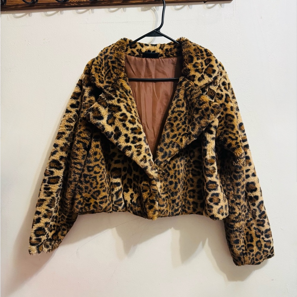 Leopard Print Teddy Jacket